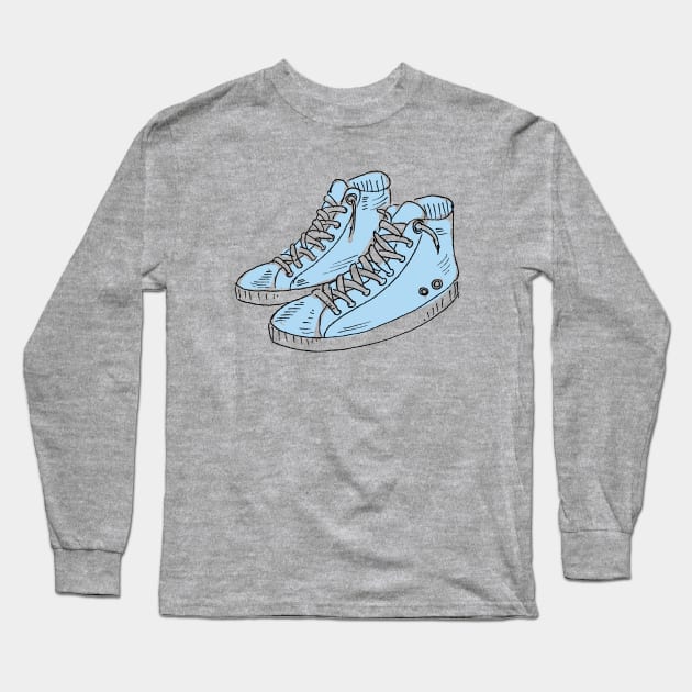 sneakers doodle Long Sleeve T-Shirt by DigiToonsTreasures